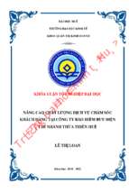 Nâng cao chất lượng dịch vụ chăm sóc khách hàng tại công ty bảo hiểm bưu điện chi nhánh huế