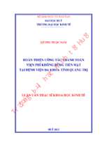 Hoàn thiện công tác thanh toán viện phí không dùng tiền mặt tại bệnh viện đa khoa tỉnh quảng trị