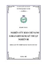 Nghiên cứu bào chế nano loratadin bằng kỹ thuật nghiền bi