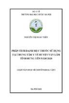 Phân tích danh mục thuốc sử dụng tại trung tâm y tế huyện văn lâm tỉnh hưng yên năm 2020