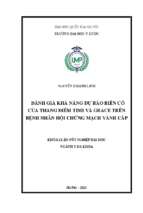 Đánh giá khả năng dự báo biến cố của thang điểm timi và grace trên bệnh nhân hội chứng mạch vành cấp