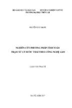 Nghiên cứu phương pháp tính toán trạm xử lý nước thải theo công nghệ aao 