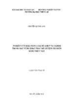 Nghiên cứu khả năng loại bỏ asen và cadimi trong đất vùng khai thác mỏ huyện chợ đồn bằng thực vật 