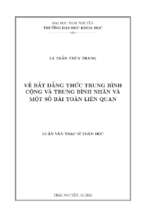 Về bất đẳng thức trung bình cộng và trung bình nhân và một số bài toán liên quan