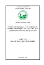 Nghiên cứu thực trạng và đề xuất một số giải pháp trong phòng cháy, chữa cháy rừng tại thành phố đồng hới, tỉnh quảng bình