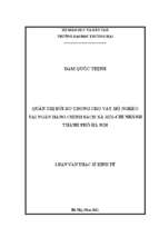 Quản trị rủi ro trong cho vay hộ nghèo tại ngân hàng chính sách xã hội chi nhánh thành phố hà nội