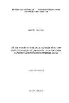 Nghiên cứu đề xuất giải pháp nâng cao chất lượng quản lý, khai thác các công trình cấp nước sạch nông thôn tỉnh hậu giang 