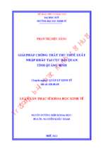 Giải pháp chống thất thu thuế xuất nhập khẩu tại cục hải quan tỉnh quảng bình.