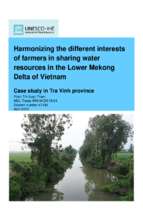 Harmonizing the different interests of farmers in sharing water resources in the lower mekong delta of vietnam