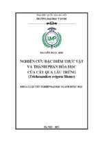 Nghiên cứu đặc điểm thực vật và thành phần hóa học của cây qua lâu trứng (trichosanthes ovigera blume)