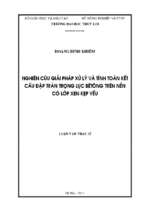 Nghiên cứu giải pháp xử lý và tính toán kết cấu đập tràn trọng lực bê tông trên nền có lớp xen kẹp yếu 