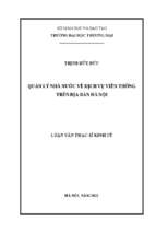 Quản lý nhà nước về dịch vụ viễn thông trên địa bàn hà nội