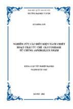 Nghiên cứu các điều kiện tách chiết hoạt chất ức chế α glucosidase từ chủng aspergillus niger