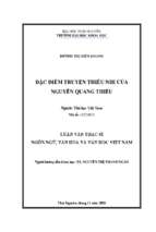 Đặc điểm truyện thiếu nhi của nguyễn quang thiều