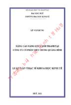 Nâng cao năng lực cạnh tranh tại công ty cổ phần việt trung quảng bình