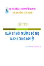 Quản lý môi trường đô thị và khu công nghiệp