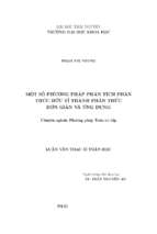 Một số phương pháp phân tích phân thức hữu tỉ thành phân thức đơn giản và ứng dụng