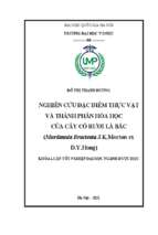 Nghiên cứu đặc điểm thực vật và thành phần hóa học của cây cỏ rươi lá bắc (murdannia bracteata j.k.morton ex d.y.hong)