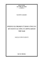 Áp dụng giá trị hợp lý trong công tác kế toán ở các công ty chứng khoán việt nam