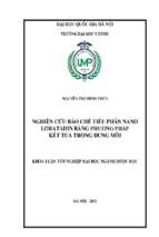 Nghiên cứu bào chế tiểu phân nano loratadin bằng phương pháp kết tủa trong dung môi