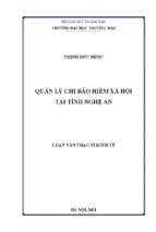 Quản lý chi bảo hiểm xã hội tại tỉnh nghệ an