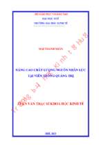 Nâng cao chất lượng nguồn nhân lực tại viễn thông quảng trị