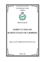 Nghiên cứu bào chế hệ phân tán rắn chứa berberin