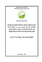 Đánh giá sinh trưởng rừng trồng keo tai tượng (acacia mangium) từ các nguồn giống khác nhau tại huyện đồng hỷ tỉnh thái nguyên giai đoạn 2016 2020