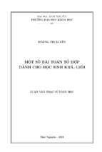 Một số bài toán tổ hợp dành cho học sinh khá, giỏi