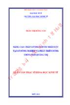 Nâng cao chất lượng nguồn nhân lực tại sở nông nghiệp và phát triển nông thôn tỉnh quảng trị
