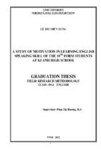 Astudy of motivation in learning english speaking skill of the 10th form students at ki anh high school   