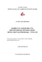 Nghiên cứu ảnh hưởng của biến đổi khí hậu đến hoạt động trồng trọt tại tỉnh bà rịa   vũng tàu   