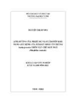 Ảnh hưởng của nhiệt độ và độ ẩm đến khả năng gây bệnh của nấm ký sinh côn trùng isaria javanica trên vật chủ mọt ngô (sitophilus zeamais) 