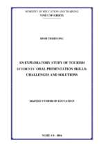 An exploratory study of tourism students' oral presentation skills challenges and solutions