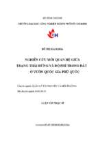 Nghiên cứu mối quan hệ giữa trạng thái rừng và độ phì trong đất ở vườn quốc gia phú quốc