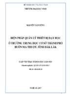 Biện pháp quản lý thiết bị dạy học ở các trường trung học cơ sở thành phố buôn ma thuột, tỉnh đắk lắk   