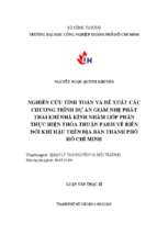 Nghiên cứu tính toán và đề xuất các chương trình dự án giảm nhẹ phát thải khí nhà kính nhằm góp phần thực hiện thỏa thuận paris về biến đổi khí hậu trên địa bàn tp. hồ chí minh   