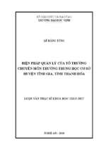 Biện pháp quản lý của tổ trưởng chuyên môn trường trung học cơ sở huyện tĩnh gia, tỉnh thanh hóa