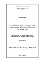 Các giải pháp nâng cao chất lượng cán bộ quản lí trường trung học cơ sở thị xã hà tĩnh 