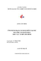 Ứng dụng mạng nơron nhân tạo dự báo phụ tải ngắn hạn khu vực tp.hcm