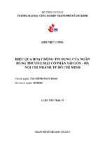 Hiệu quả hoạt động tín dụng của ngân hàng thương mại cổ phần sài gòn   hà nội chi nhánh tp. hồ chí minh   