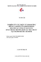 Nghiên cứu các nhân tố ảnh hưởng đến sự cam kết của khách hàng đối với công ty sản xuất dược phẩm  trường hợp các nhà thuốc tại tp. hồ chí minh   