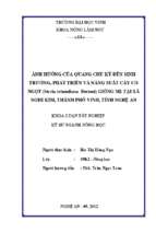 Ảnh hưởng của quang chu kỳ đến sinh trưởng, phát triển và năng suất cây cỏ ngọt (stevia rebaudiana bertoni) giống m2 tại xã nghi kim, thành phố vinh, tỉnh nghệ an   