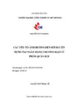 Các yếu tố ảnh hưởng đến rủi ro tín dụng tại ngân hàng thương mại cổ phần quân đội