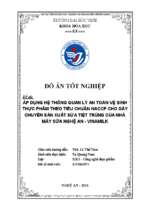 Áp dụng hệ thống quản lý an toàn vệ sinh thực phẩm theo tiêu chuẩn haccp cho dây chuyền sản xuất sữa tiệt trùng của nhà máy sữa nghệ an