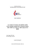 Các nhân tố thuộc hệ thống kiểm soát nội bộ ảnh hưởng tới hoạt động thu thuế tại chi cục thuế quận tân bình