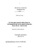 Các biện pháp quản lí nhằm nâng cao chất lượng đội ngũ cán bộ quản lí trường thcs huyện lộc hà tỉnh hà tĩnh 