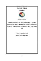 Ảnh hưởng của các mức bón đạm và lân đến sinh trưởng phát triển và năng suất của giống cỏ ngọt m2 trên đất cát pha ven biển tỉnh nghệ an   