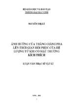 Ảnh hưởng của thăng giáng pha lên thời gian hồi phục của hệ lượng tử khi có mặt trường kích thích