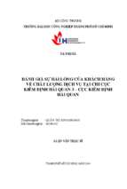 Đánh giá sự hài lòng của khách hàng về chất lượng dịch vụ tại chi cục kiểm định hải quan 3   cục kiểm định hải quan